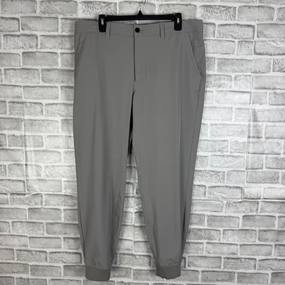 VRST Mens Solid Grey Performance Commuter Jogger Pants Stretch Size 36 x29